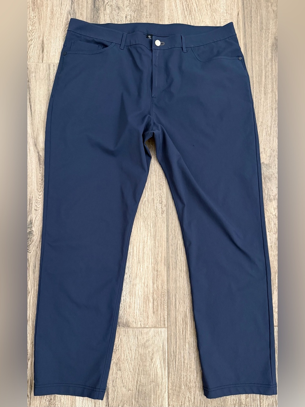 Men's Navy Stretch Chinos - Modern Slim Fit 40X29 Logo Pockets